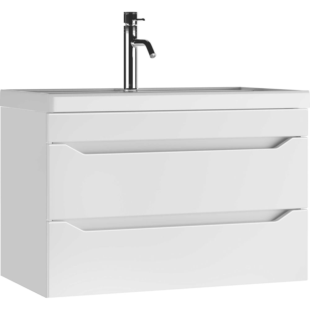 Изображение товара Подвесная тумба для умывальника Айсберг Bazis 80 Ева с двумя ящиками белая