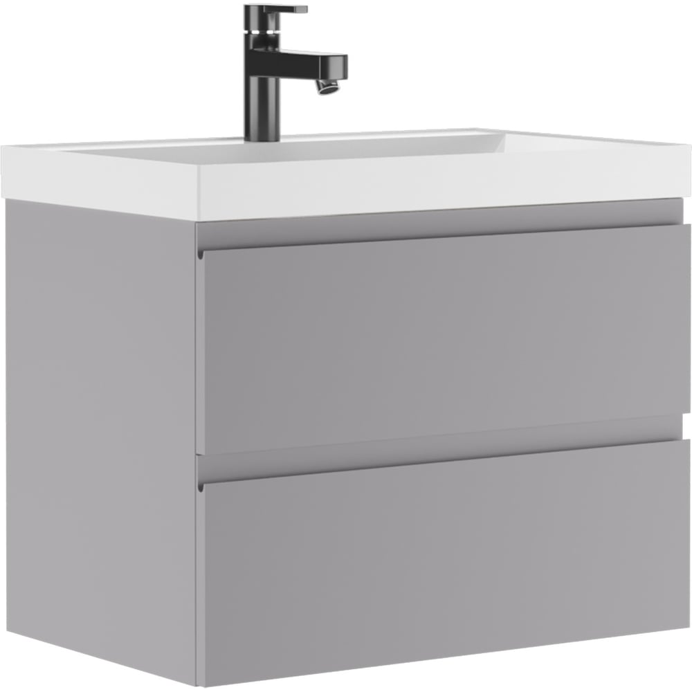 Изображение товара Тумба подвесная под умывальник Домино Classica 70 Graffo светло-серый матовый