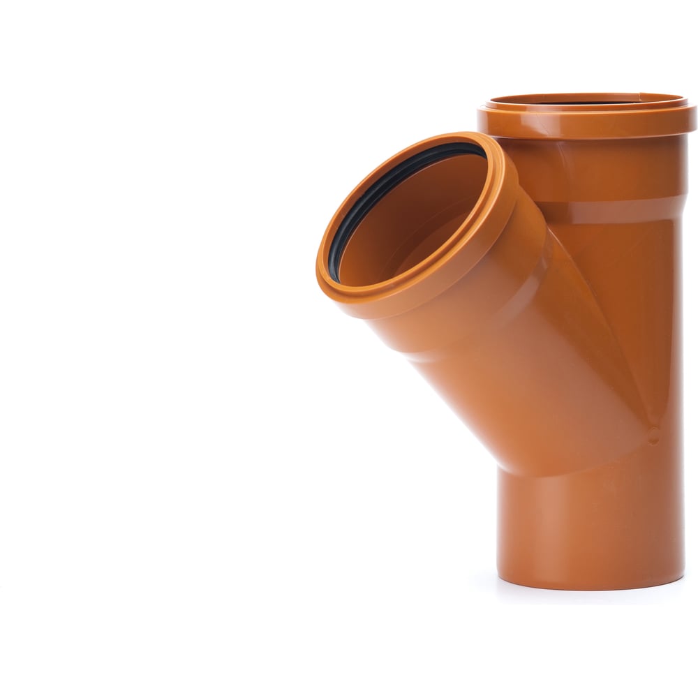 Изображение товара Тройник наружный для канализации 110/110-45 из полипропилена и резины