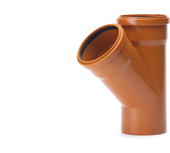 Изображение товара Тройник ООО ТД ДИМПЛАСТ 110/110-45 наружный (кол-во 2 шт) 4627185334711