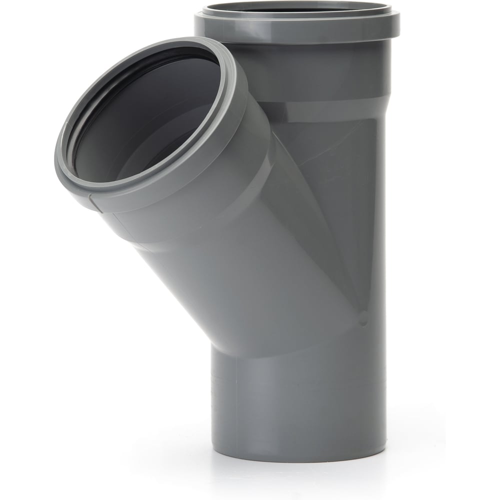 Изображение товара Тройник для канализации 110/110-45 из полипропилена и резины ООО ТД ДИМПЛАСТ 2 шт