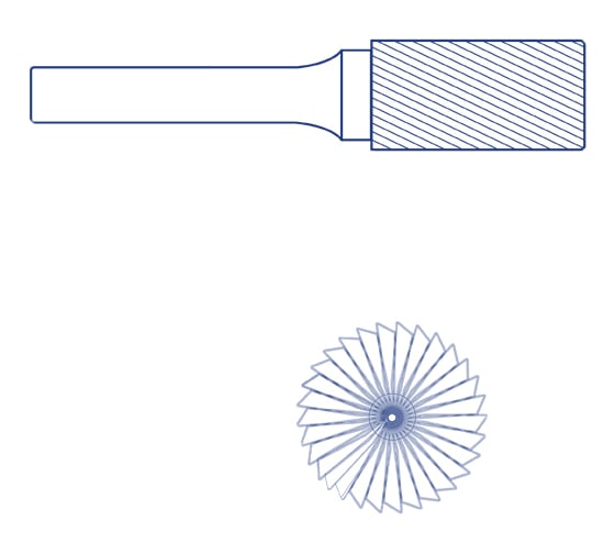 Изображение товара Бор-фреза Flexione DB 1020/6 цилиндрическая сторц.насечкой Expert 30001487
