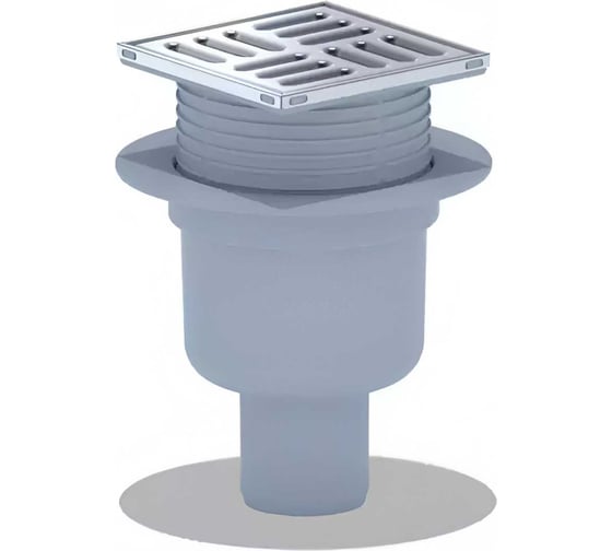 Изображение товара Трап ООО ПКФ Сварком д=50 вертикальный пласт, решетка нерж.100х100, сухой (уп/1шт) СанТех s038358