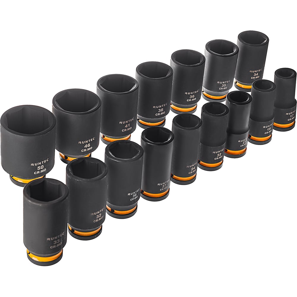 Изображение товара Набор ударных глубоких головок RUNTEC 3/4 17-50 мм 16 предметов CRMo RT-IS2B16L