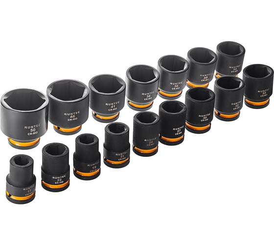 Изображение товара Набор ударных головок RUNTEC 3/4, 17-50 мм, CrMo, 16 предметов RT-IS2B16