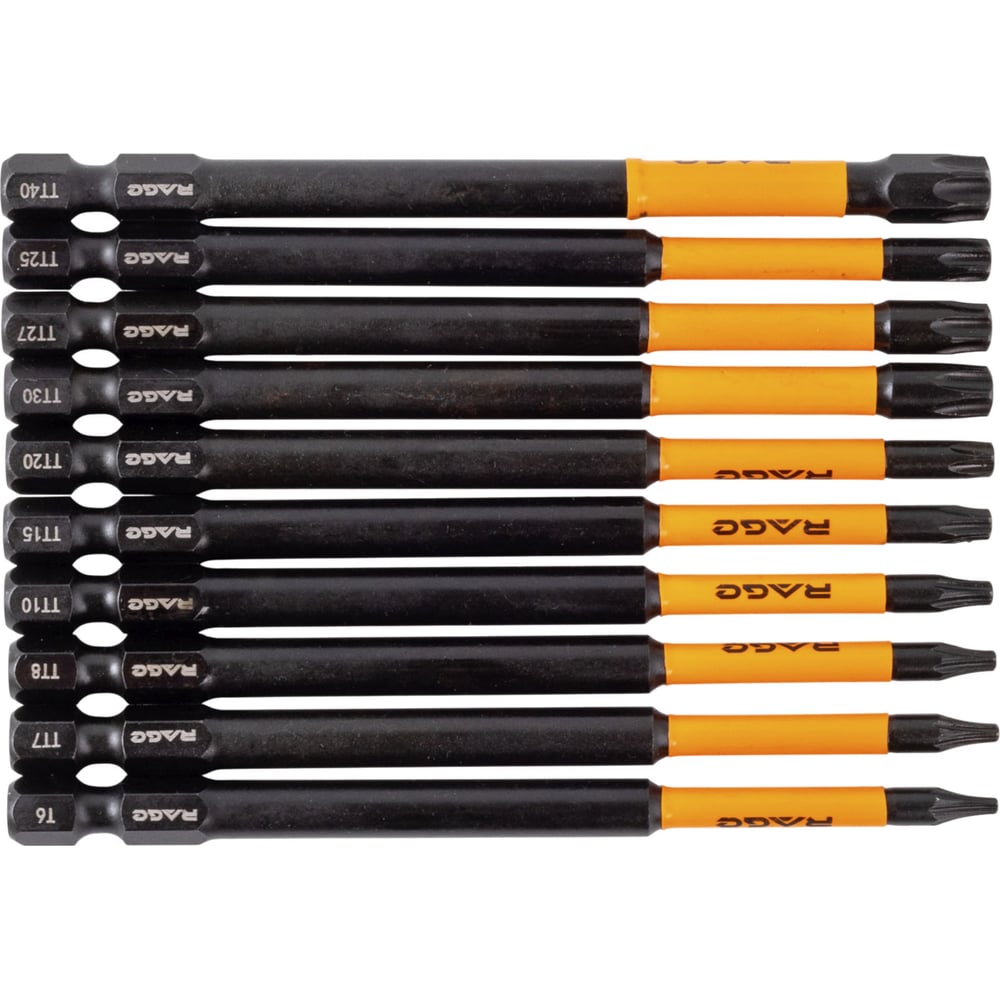 Изображение товара Набор бит RAGE для шуруповерта магнитные торсионные Impact S2 10 шт