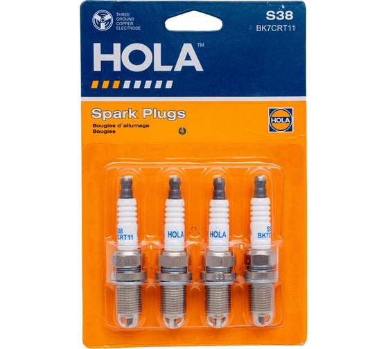 Изображение товара Свеча 3-х электродная 4 шт для ВАЗ 2110-12/2170/1118 инжектор 16 кл. 1.1 HOLA S38