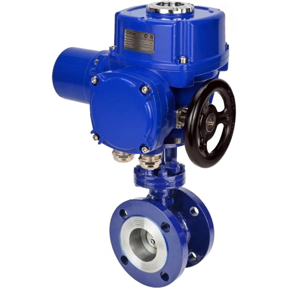 Изображение товара Затвор дисковый DN.ru с тройным эксцентриком Ду300 Ру25 электропривод 220В