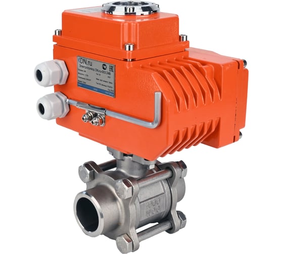 Изображение товара Кран шаровой DN.ru 316-316-PTFE-FP-W-ISO-H WDVF Ду40 Ру40, с 1/4-оборотным электроприводом QT2-005 24В D160-73288