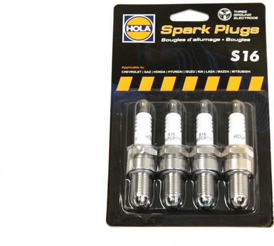 Изображение товара Свеча 3-х электродная 4 шт для ВАЗ 2108-15/21073/21214/2123 инжектор 8 кл. 1.1 HOLA S16