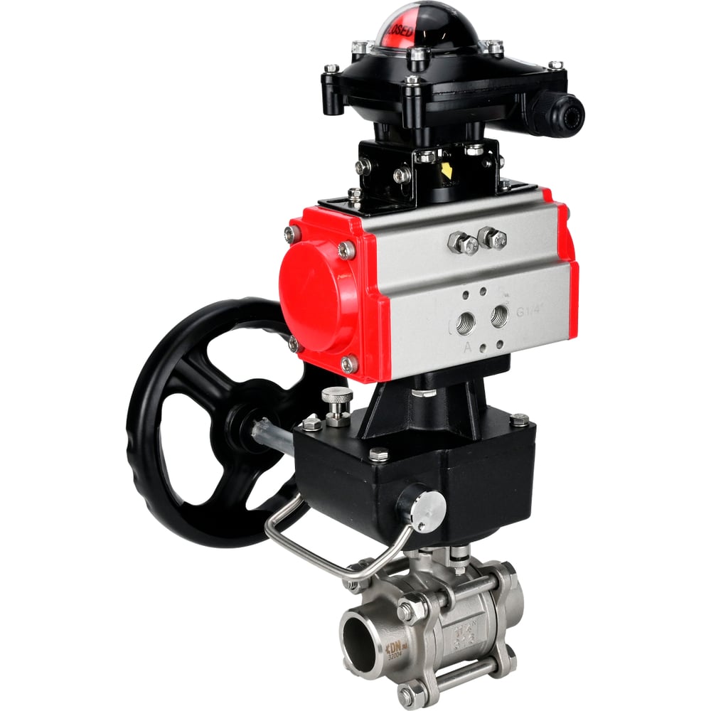 Изображение товара Кран шаровой DN.ru 316-316-PTFE-FP-W-ISO-H WDVF Ду40 Ру40 профессиональный нержавеющая сталь