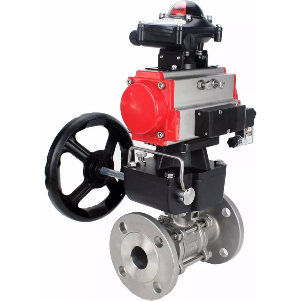 Изображение товара Кран шаровой DN.ru КШФПТ 316.180 Ду65 Ру25 пневмопривод фланцевый