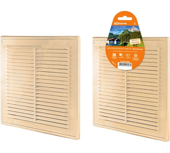 Изображение товара Решетка разъемная с москитной сеткой 183х253 мм ЭКО бежевая TDM ELECTRIC SQ1807-0084