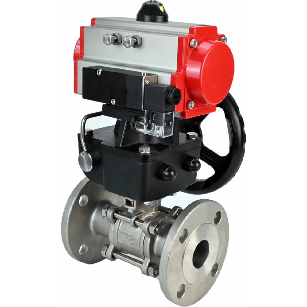 Изображение товара Кран шаровой DN.ru КШФПТ 316.180 Ду65 Ру25 пневмопривод 24VDC