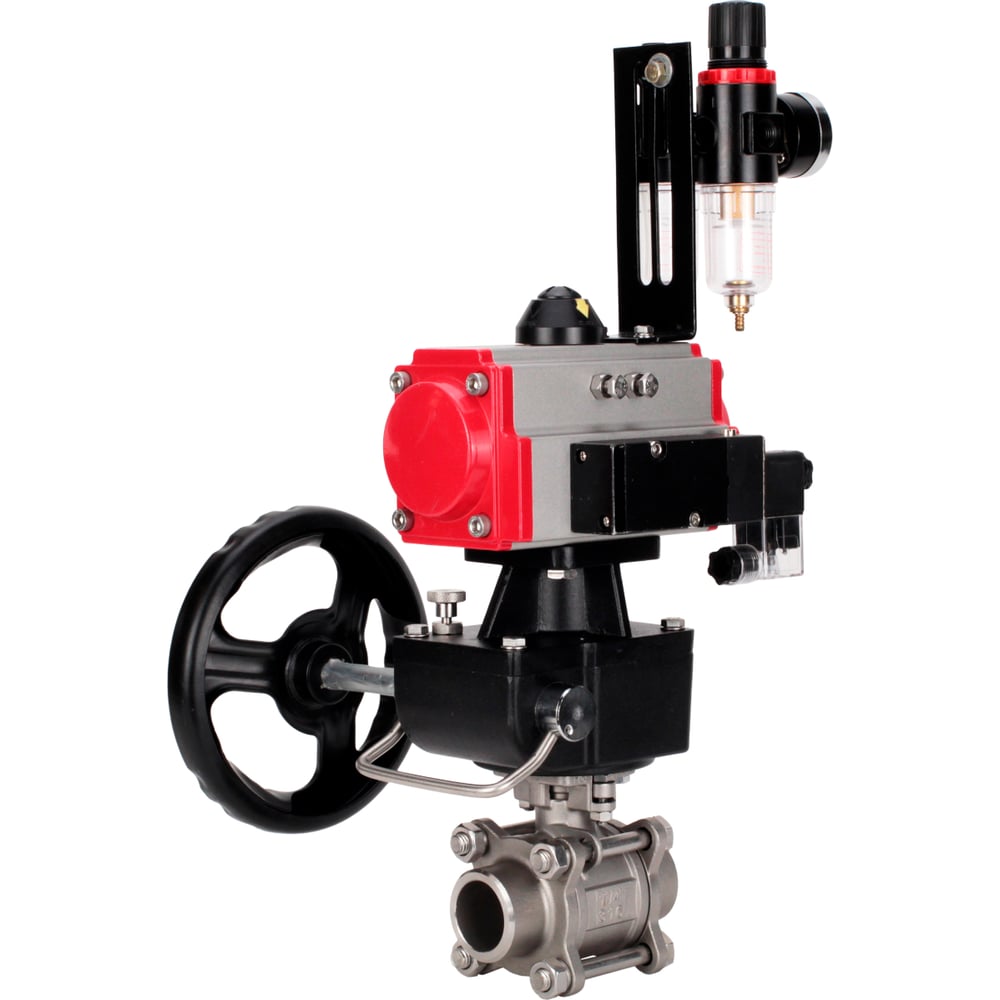 Изображение товара Кран шаровой DN.ru 316-316-PTFE-FP-W-ISO-H WDVF Ду40 Ру40 нержавеющая сталь