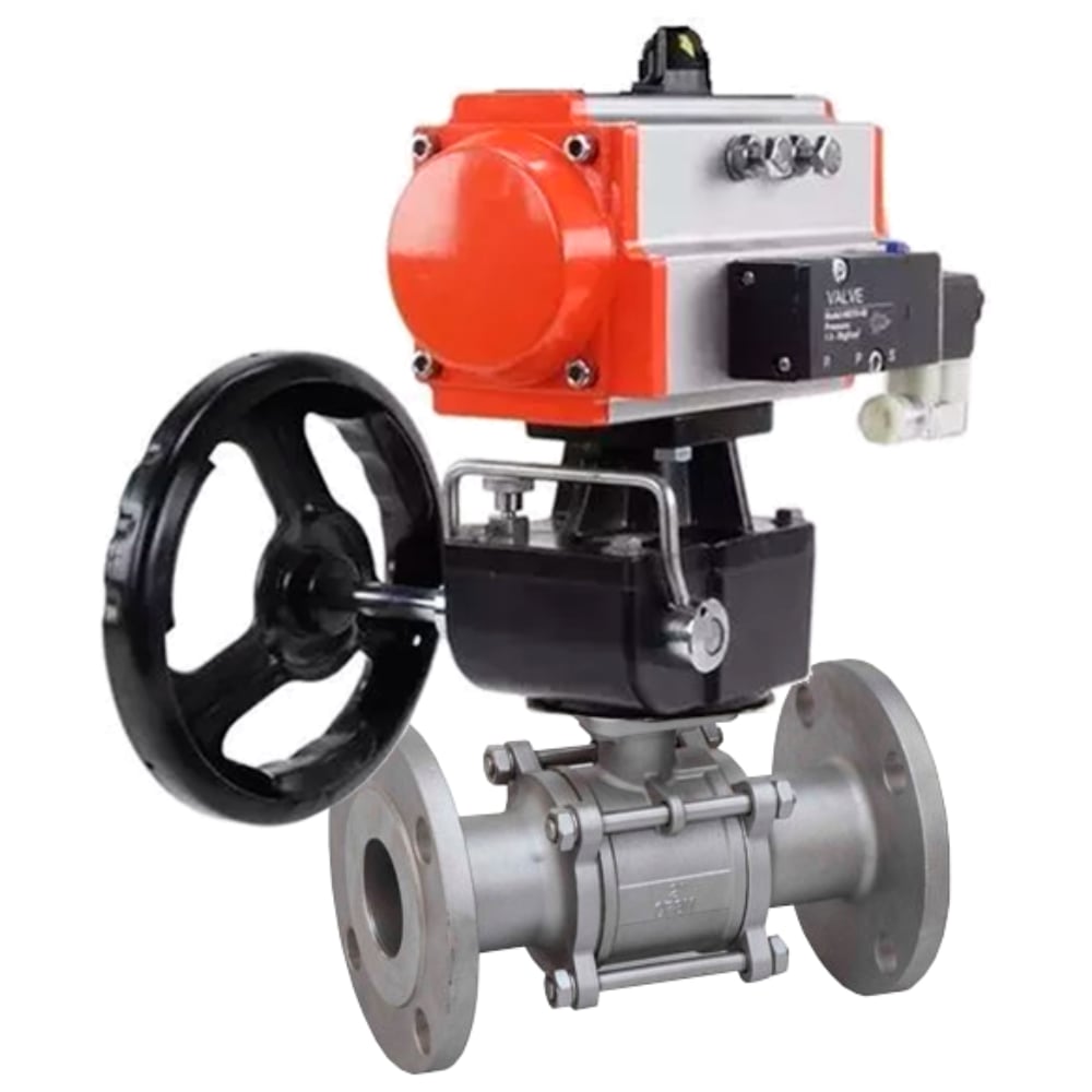 Изображение товара Кран шаровой DN.ru КШФПТ 316.180 Ду50 Ру40 с пневмоприводом