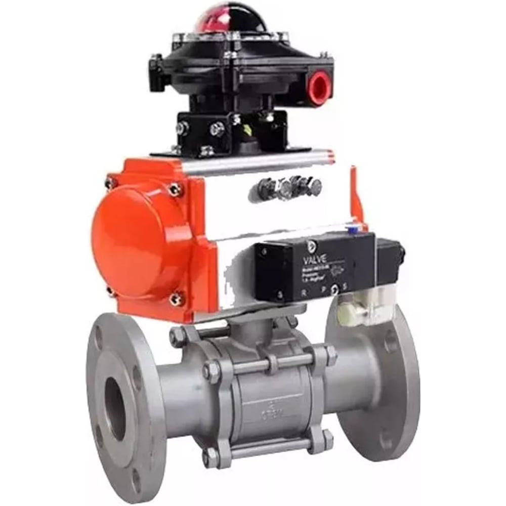 Изображение товара Кран шаровой DN.ru КШФПТ 304.180 Ду65 Ру25 пневмопривод разборный