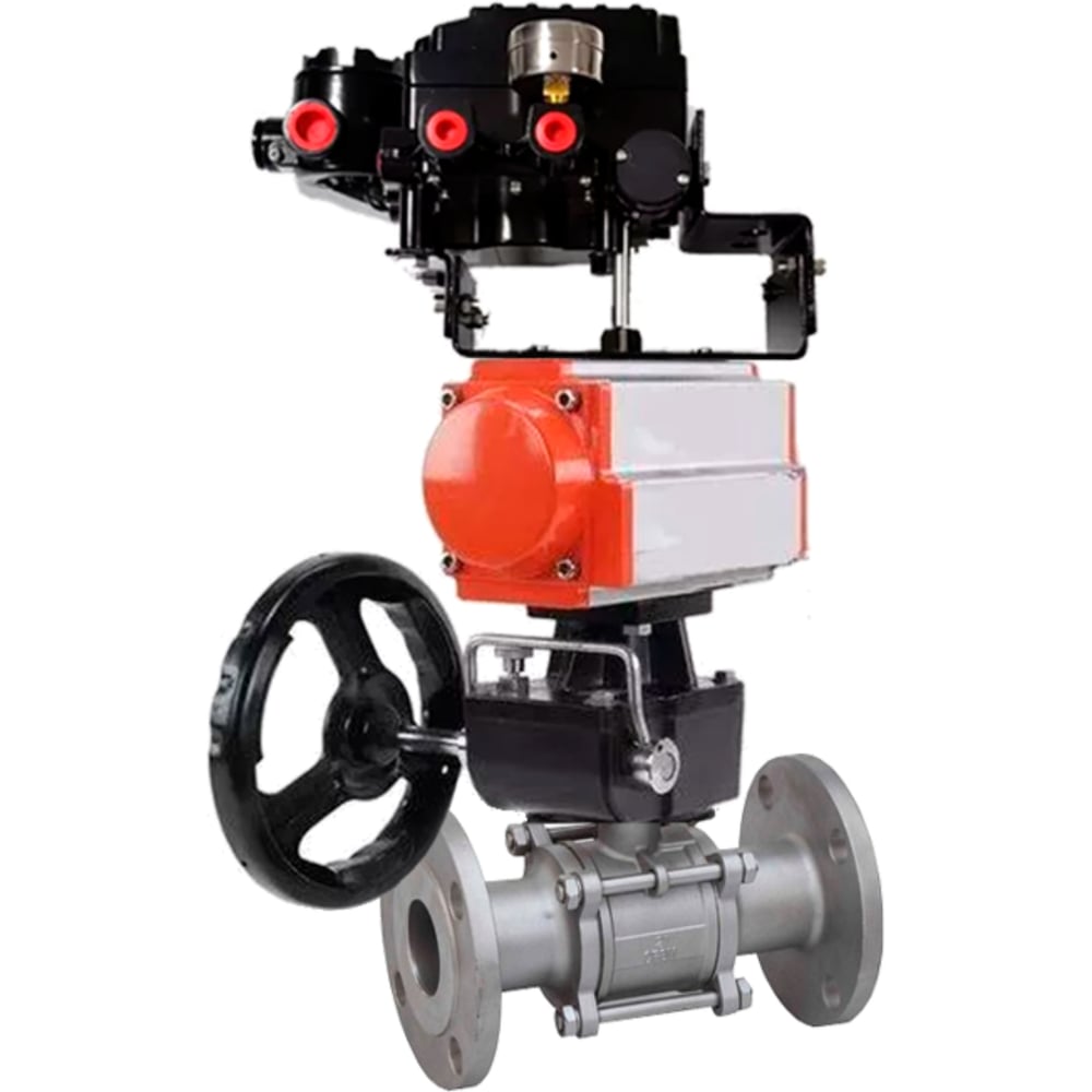 Изображение товара Кран шаровой DN.ru КШФПТ 316.180 Ду50 Ру40 пневмопривод автоматический