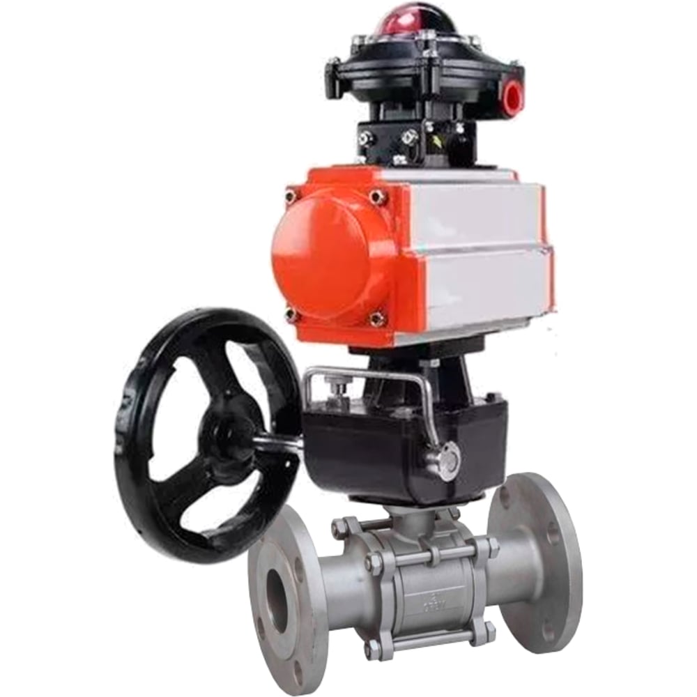 Изображение товара Кран шаровой DN.ru ДУ65 Ру25 пневмопривод разборный нержавеющая сталь