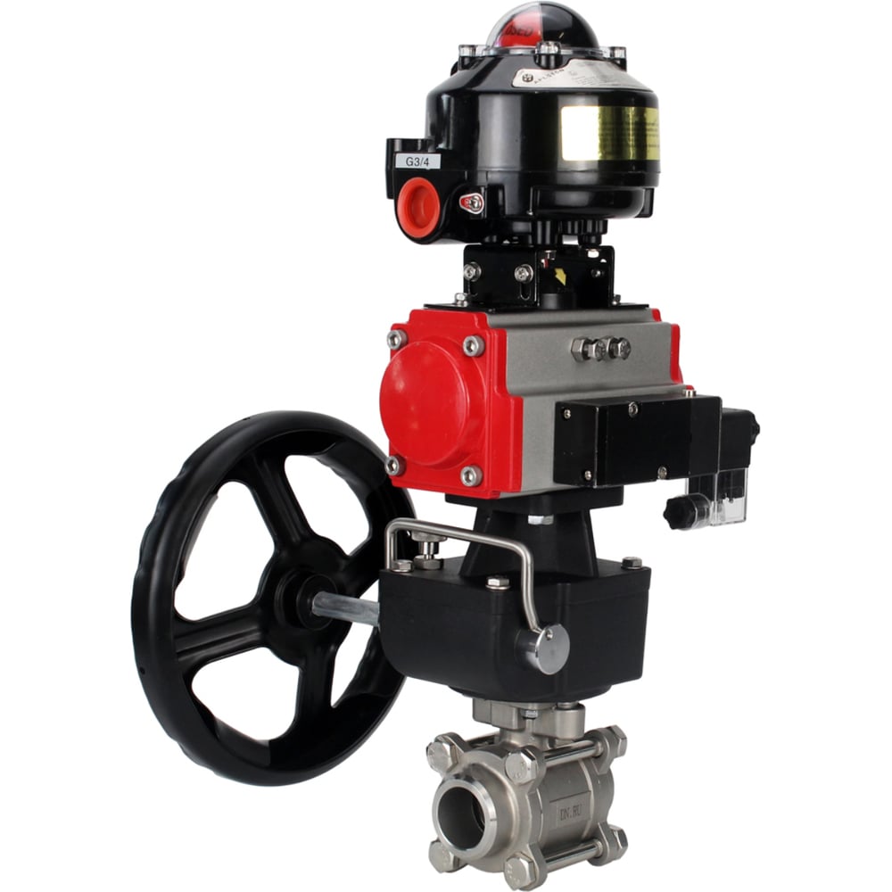 Изображение товара Кран шаровой DN.ru КШПП 316.200-ISO Ду32 Ру63 нержавеющая сталь профессиональный