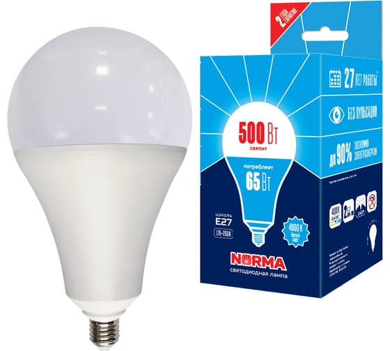 Изображение товара Светодиодная лампа Volpe 65W/4000K/E27/FR/NR картон LED-A160 UL-00005617