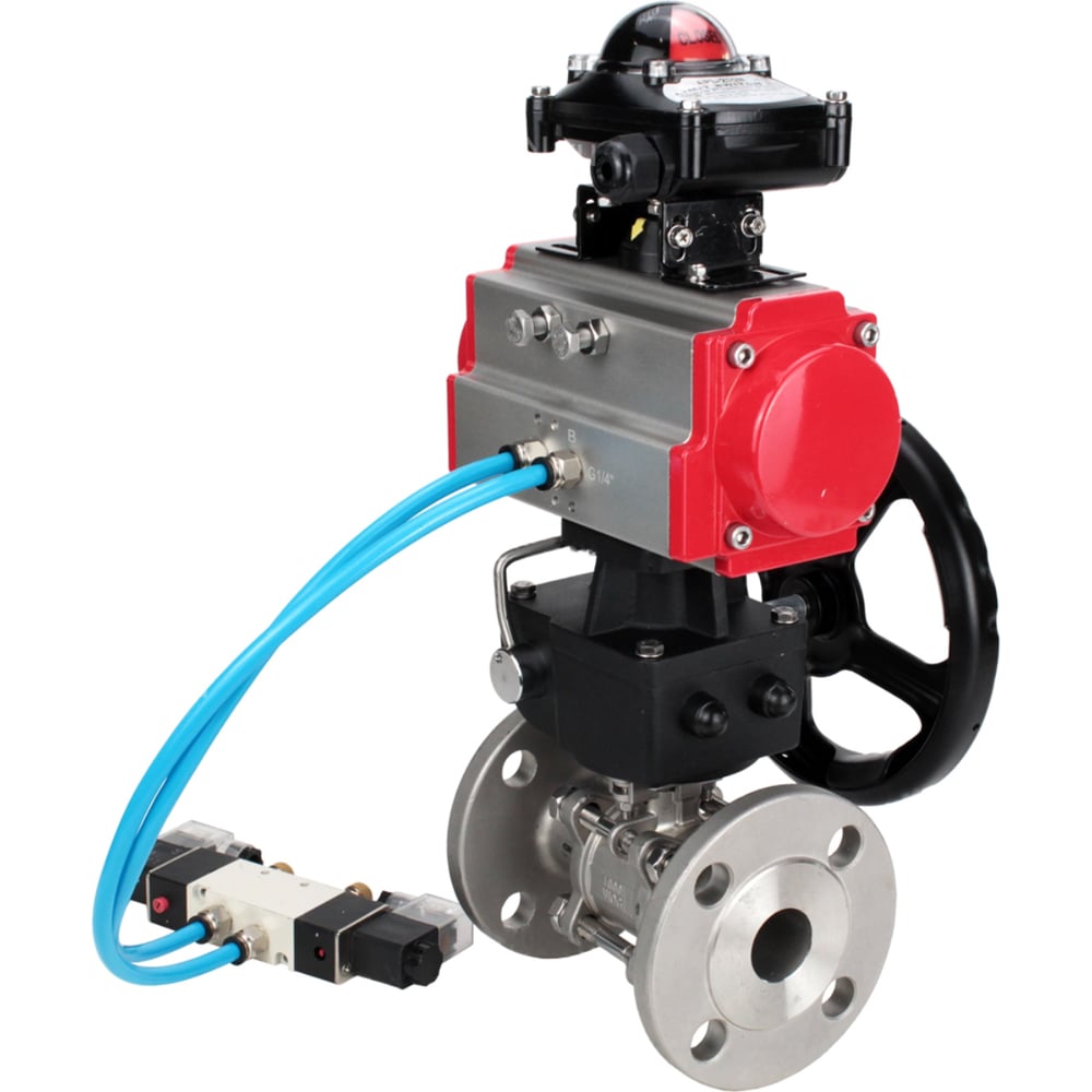 Изображение товара Кран шаровой DN.ru КШФПТ 304.180 Ду65 Ру25 пневмопривод DA-083