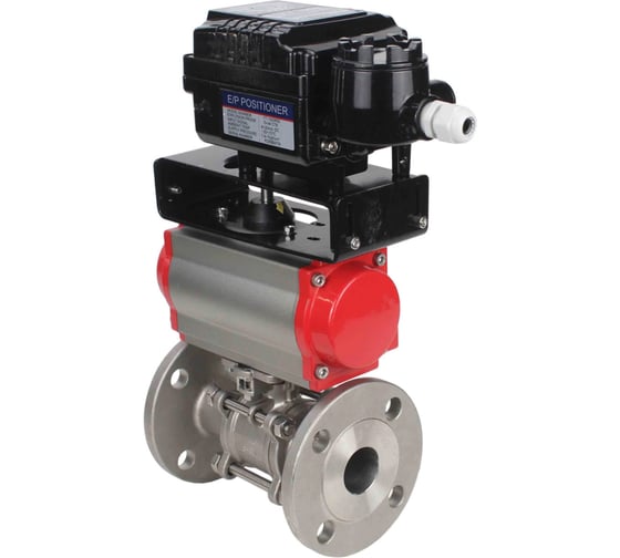 Изображение товара Кран шаровой DN.ru КШФПТ 304.180 Ду80 Ру25 пневмопривод SA-130, электропневматический позиционер EPRP1-NU-Fb-08 с обратной связью D160-71933