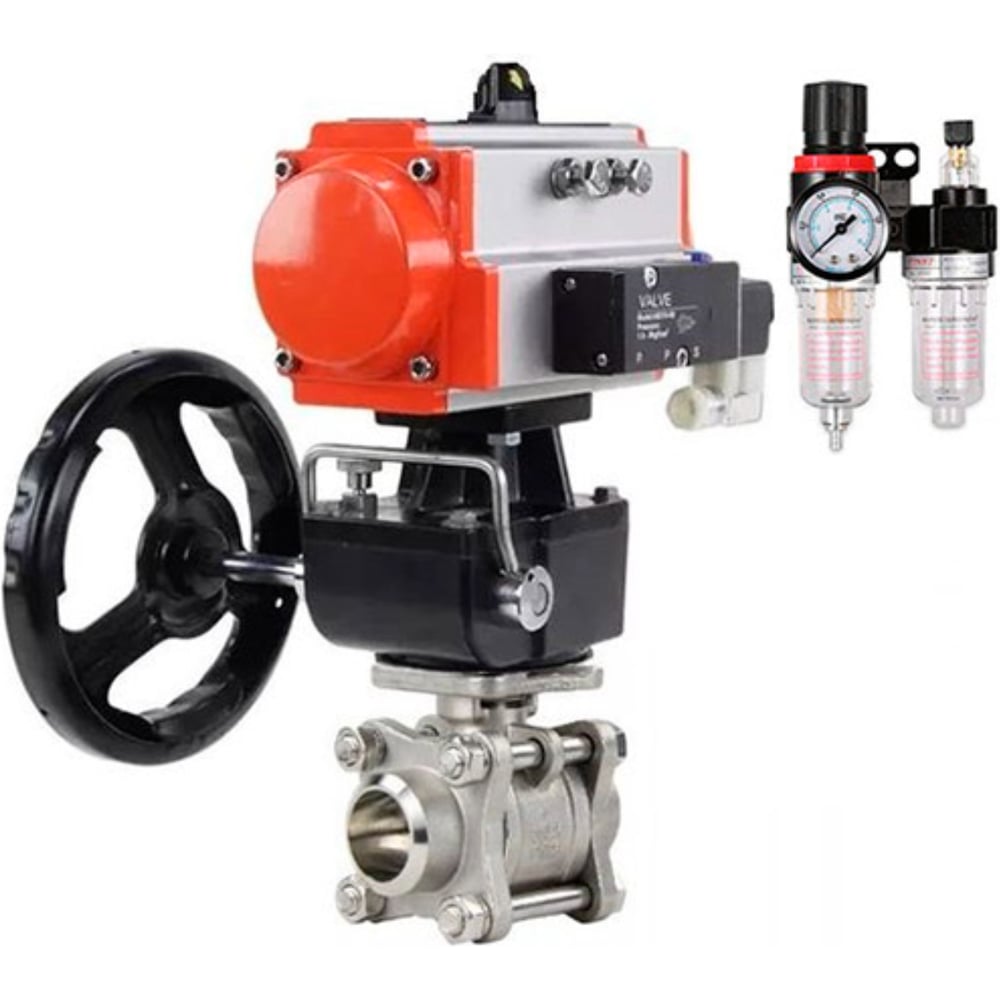 Изображение товара Кран шаровой DN.ru КШПП 316.200-ISO Ду50 Ру40 с пневмоприводом