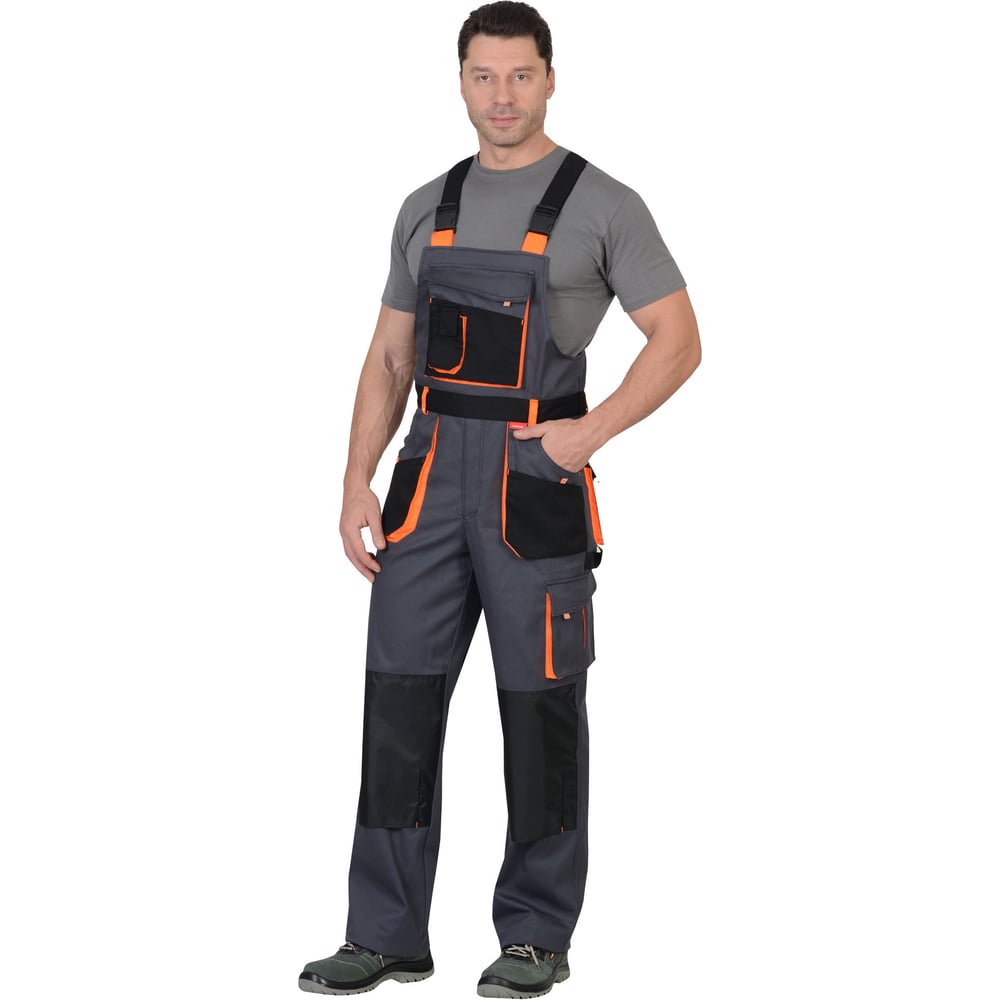 Изображение товара Полукомбинезон СИРИУС МАНХЕТТЕН-Р мужской темно-серый с оранжевым и черным, размер 112-116