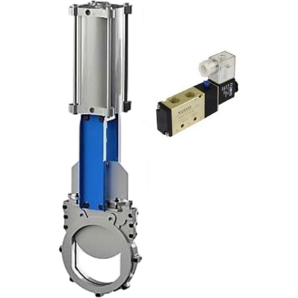 Изображение товара Задвижка шиберная DN.ru 304-304-EPDM Ду50 Ру16 с пневмоприводом WENZ