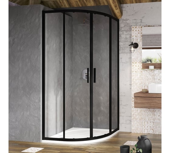 Изображение товара Душевой уголок Ravak Blix Slim BLSCP4-80 черный+Transparent X3BM40300Z1