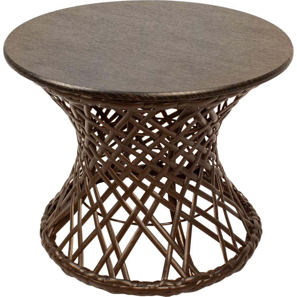 Изображение товара Стол M-GROUP Бонго мини коричневый диаметр 0,40 м компактный кофейный столик