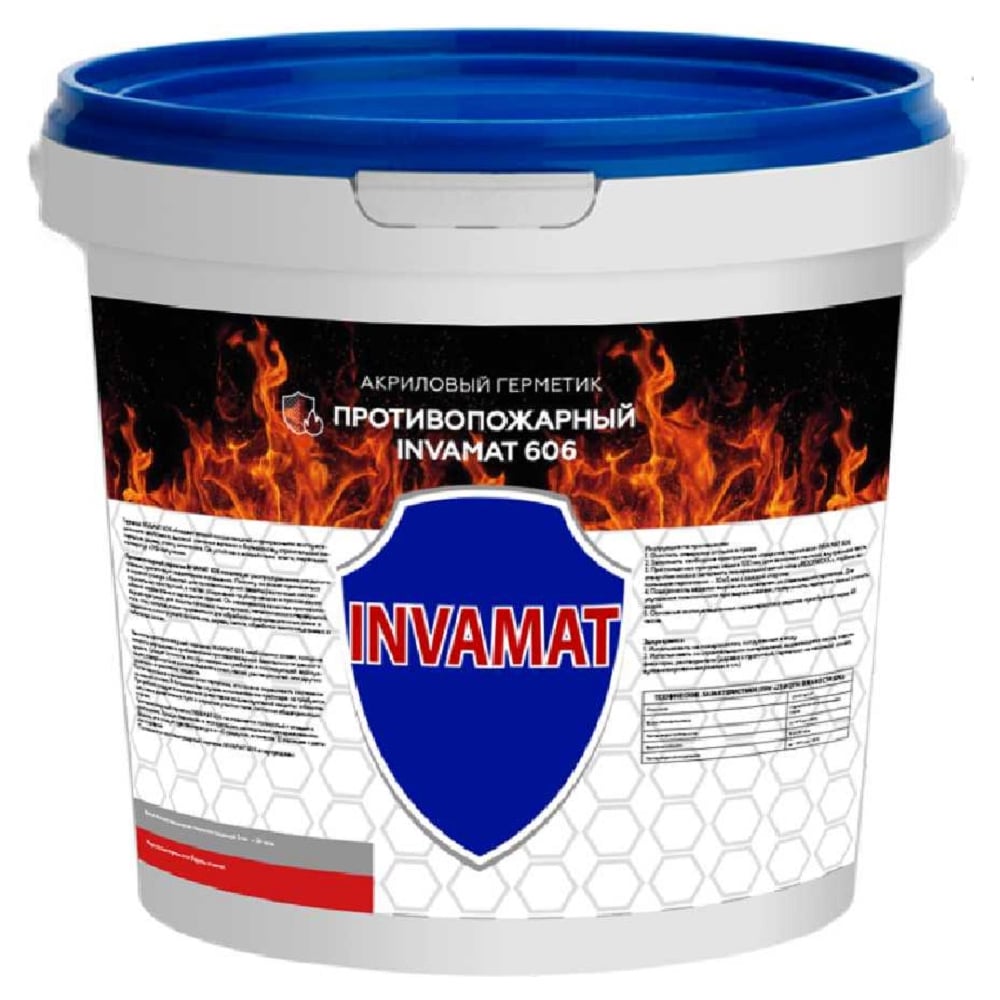 Изображение товара Противопожарный акриловый герметик INVAMAT 606 серый 10 кг
