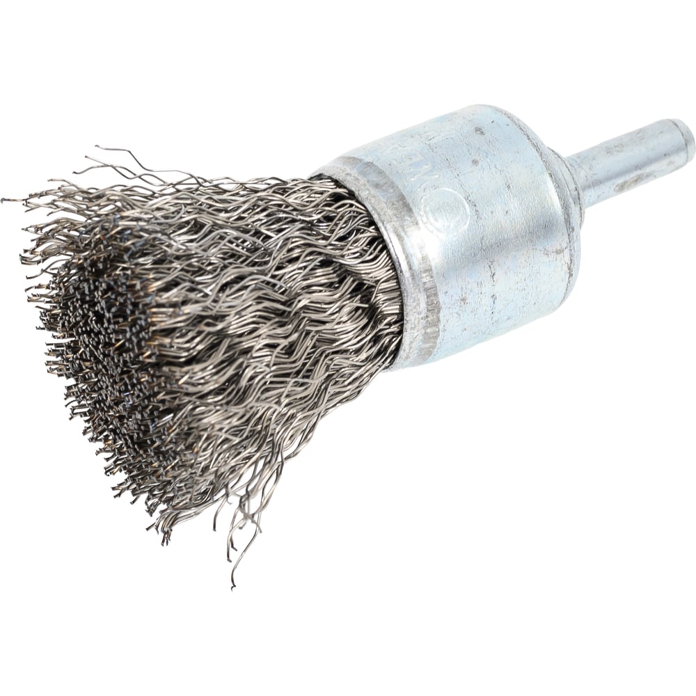 Изображение товара Щетка концевая ОТП для дрели, нерж 0.3 мм, 24 мм, хвостовик 6x22 мм