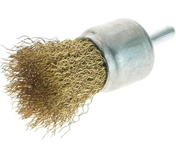 Изображение товара Щетка концевая для дрели, латунь 0,3 мм, 24 мм, c хвостовиком 6x22 мм ОТП 01 06 04 03 01 02 01 01 01
