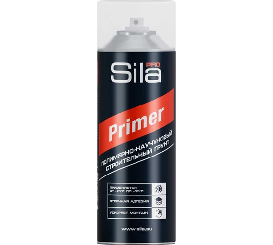 Изображение товара Полимерно-каучуковый строительный грунт Sila Pro Primer 650 мл SPMPR650