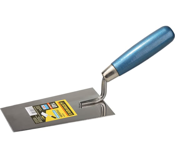 Изображение товара Кельма STAYER Professional трапеция, нержавеющее полотно, деревянная рукоятка, 140мм 0830-14