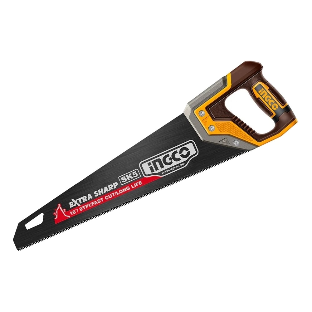 Изображение товара Профессиональная ножовка по дереву INDUSTRIAL INGCO 400 мм 9TPI HHAS68400