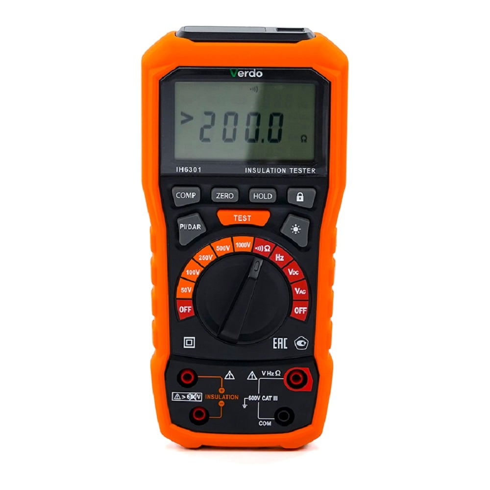 Изображение товара Измеритель сопротивления изоляции VERDO IH6301 Мегаомметр до 1000В с поверкой