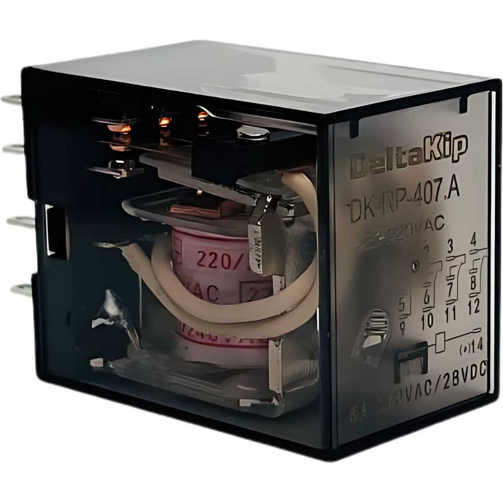 Изображение товара Промежуточное реле DeltaKip DK-RP 220V AC 4 контакта для автоматизации