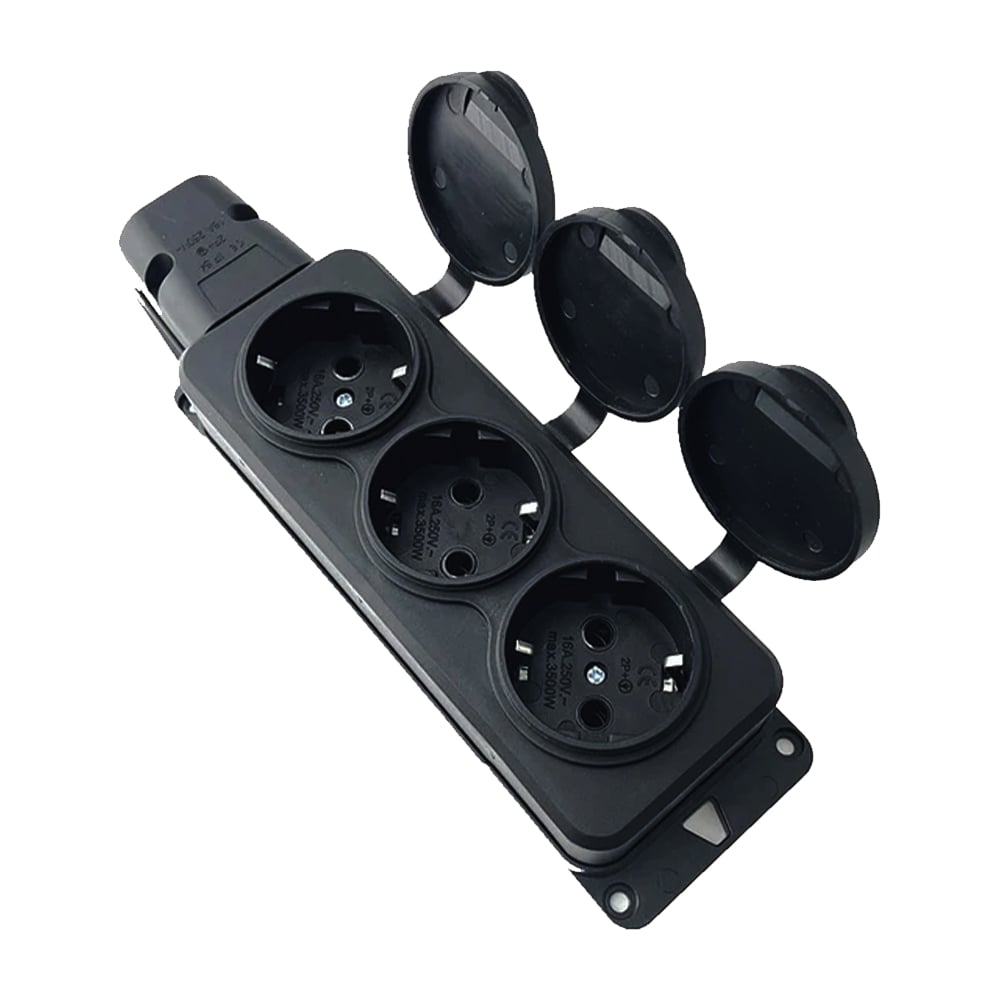 Изображение товара Каучуковая колодка Filum 3-х местная с защитной крышкой IP44