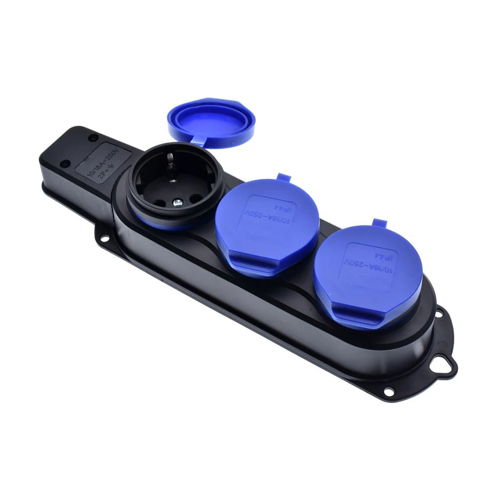 Изображение товара Каучуковая колодка Filum 3 розетки IP44 с защитной крышкой и заземлением