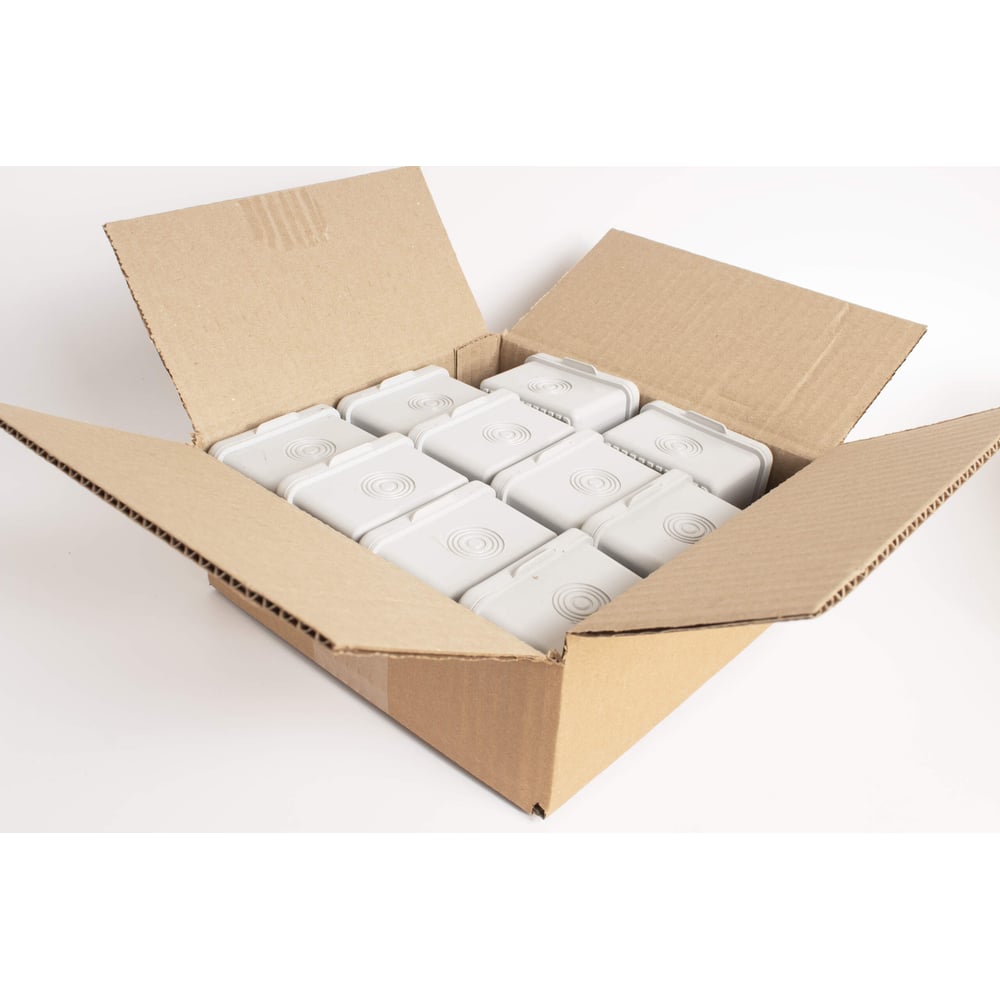 Изображение товара Коробка распаячная для открытой проводки Урал ПАК 65х65х50 мм 4 входа IP54 10 шт