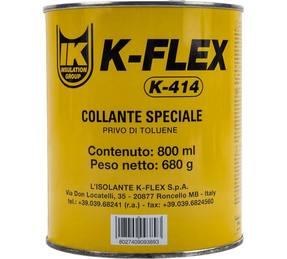 Изображение товара Клей для теплоизоляции K-FLEX 0.8 л K 414 850CL020003