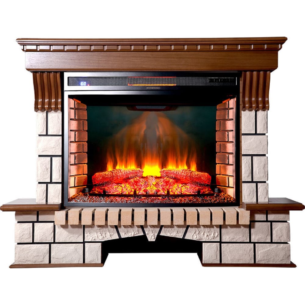 Изображение товара Каминокомплект InterFlame Экстер с электровставкой 33 LED FX в темном дубе