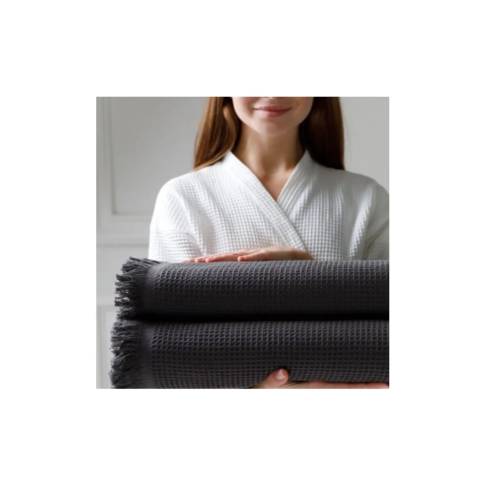 Изображение товара Вафельные полотенца Guten Morgen Валласон 70х140 см набор 2 шт черные