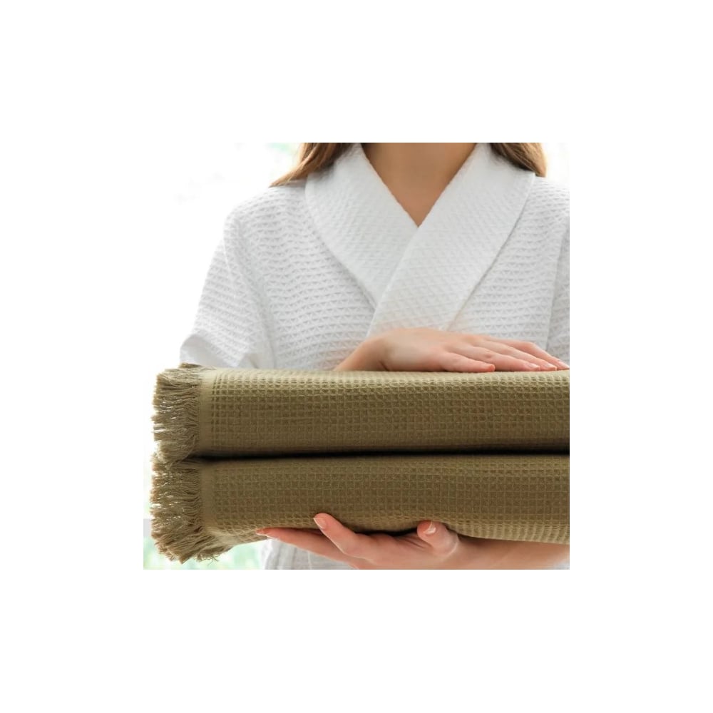 Изображение товара Полотенца вафельные Guten Morgen Валласон 70х140 см, 2 шт., хаки