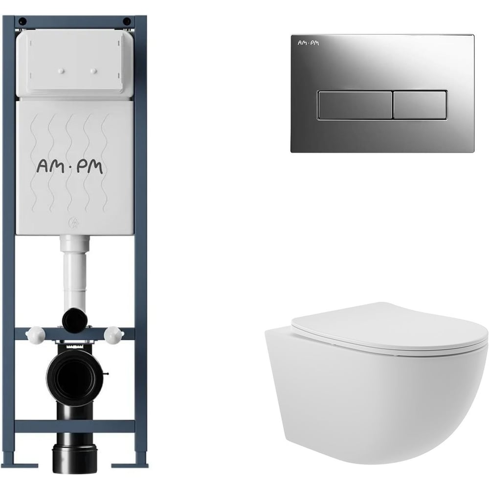 Изображение товара Комплект для установки унитаза AM.PM I012711.0351 ErgoFit с инсталляцией и сиденьем Soft-Close