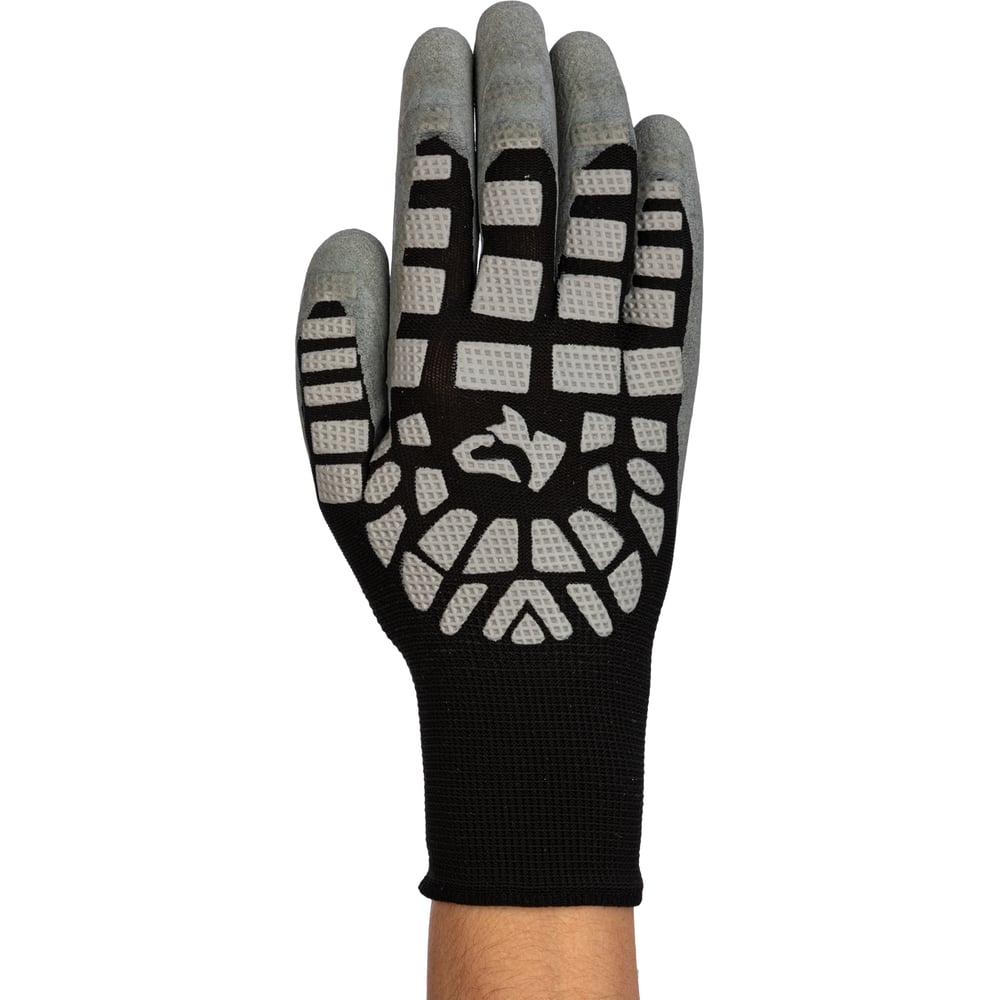 Изображение товара Перчатки трикотажные полиэфирные с латексом и антивибрационными накладками L