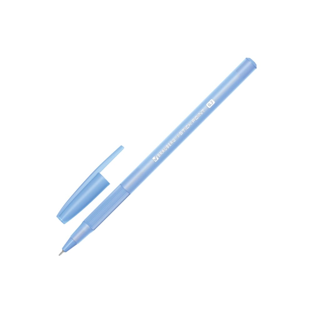 Изображение товара Шариковая ручка BRAUBERG i-STICK POINT LIGHT BLUE, 50 шт., узел 0.7мм